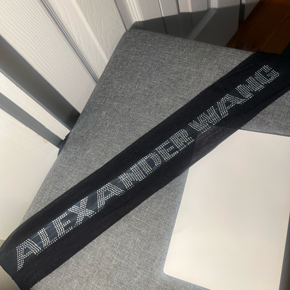 Alexander Wang Black and Silver Rhinestone Stockings